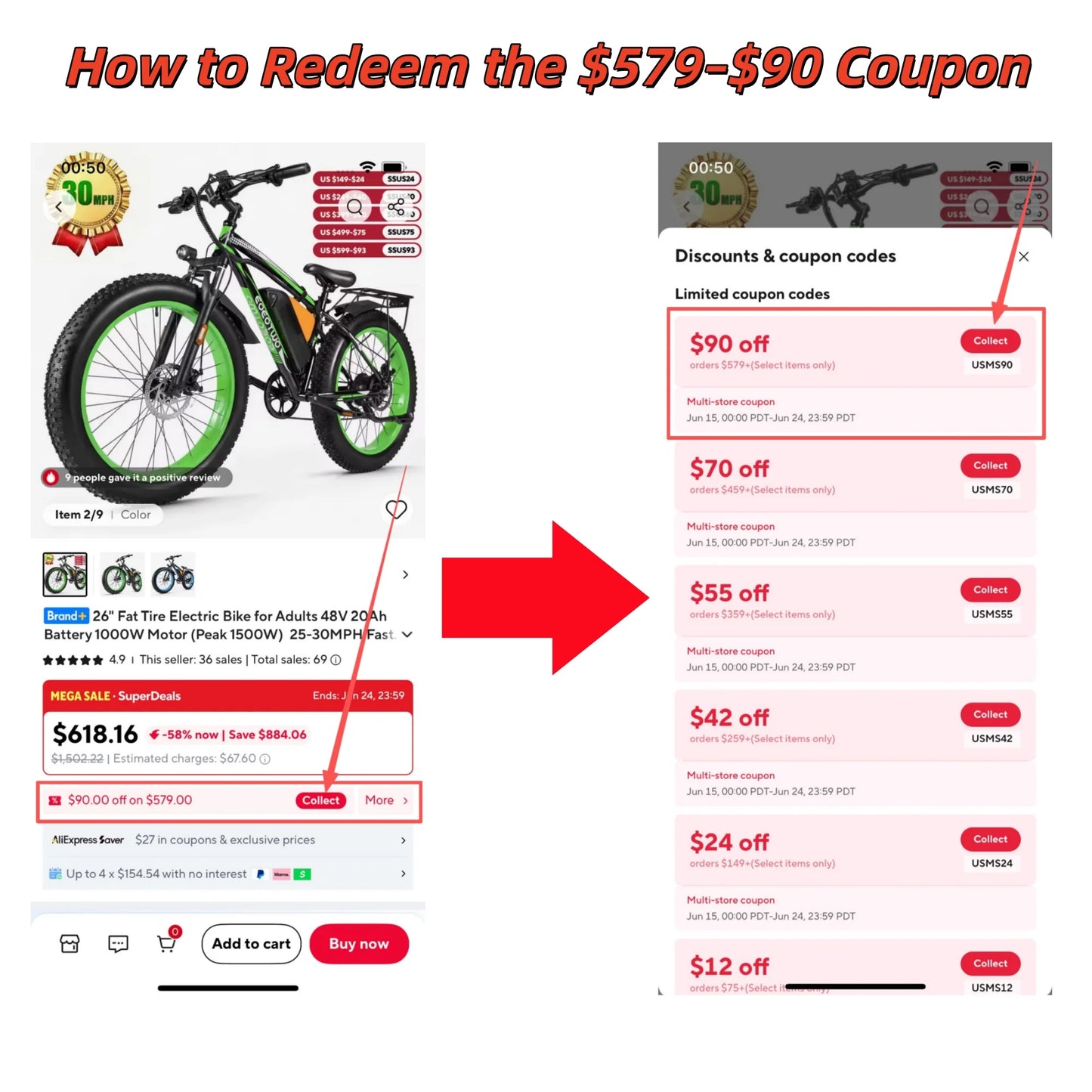 EOEOTWO Fat Tire Electric Bike 48V 20Ah 1000W Peak 1500W
