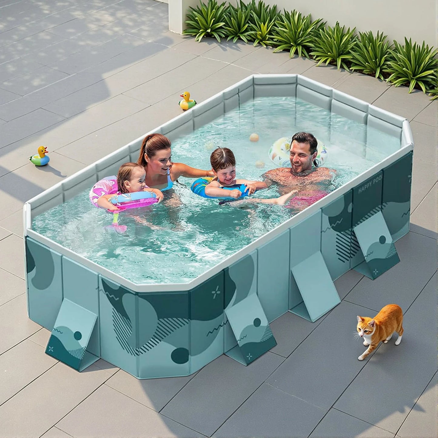 YYW Non Inflatable Foldable PVC Family Pool For Outdoors