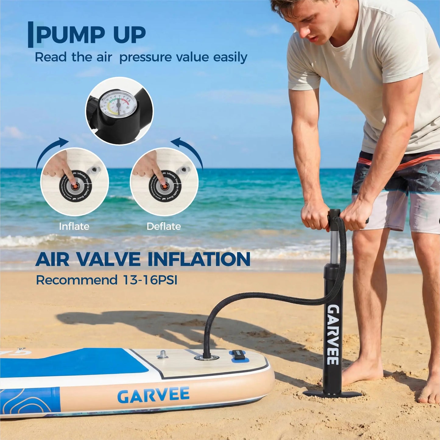 PVC Inflatable Stand Up Paddle Board Extra Wide Adjustable Paddle
