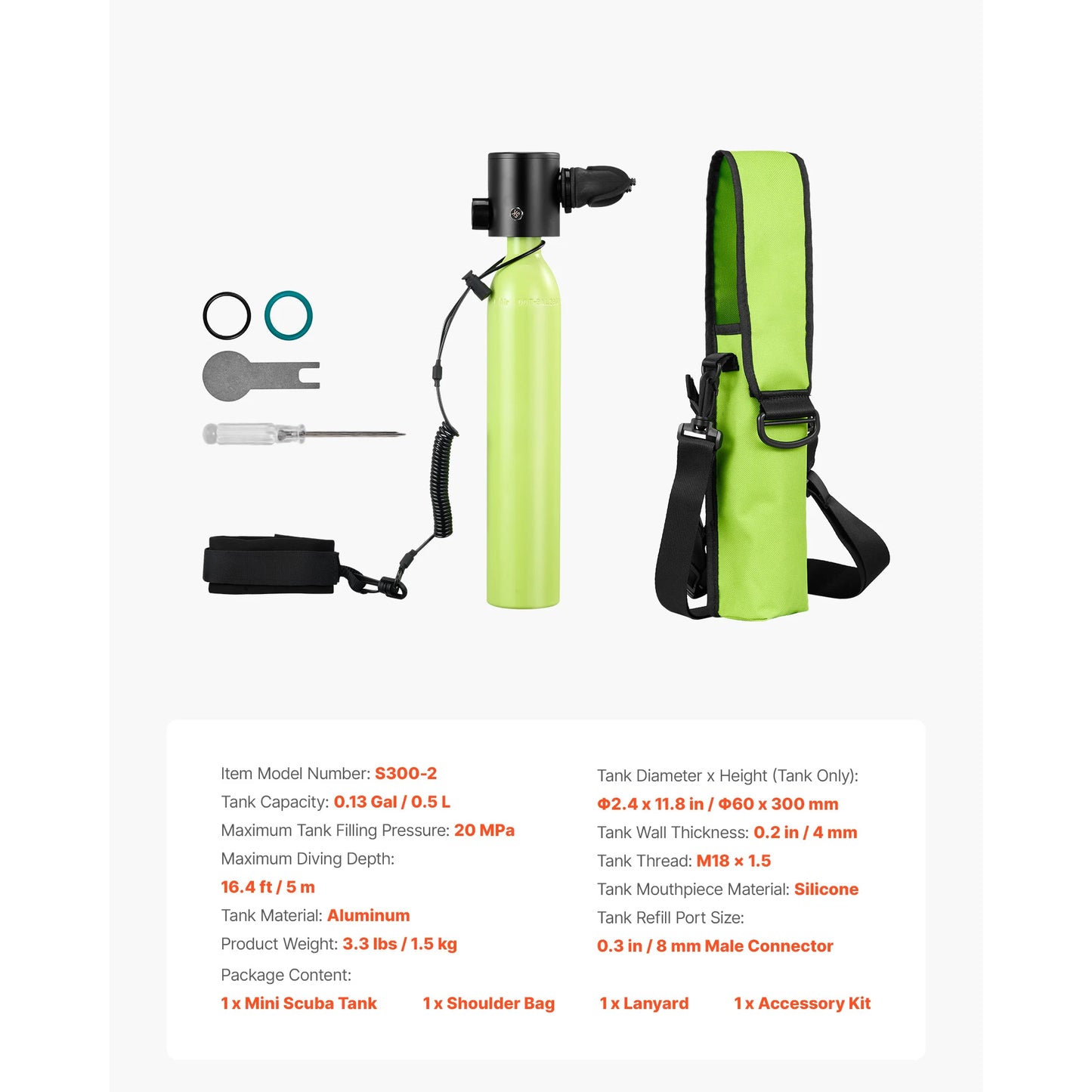 SucceBuy Portable Mini Scuba Tank For Underwater Breathing