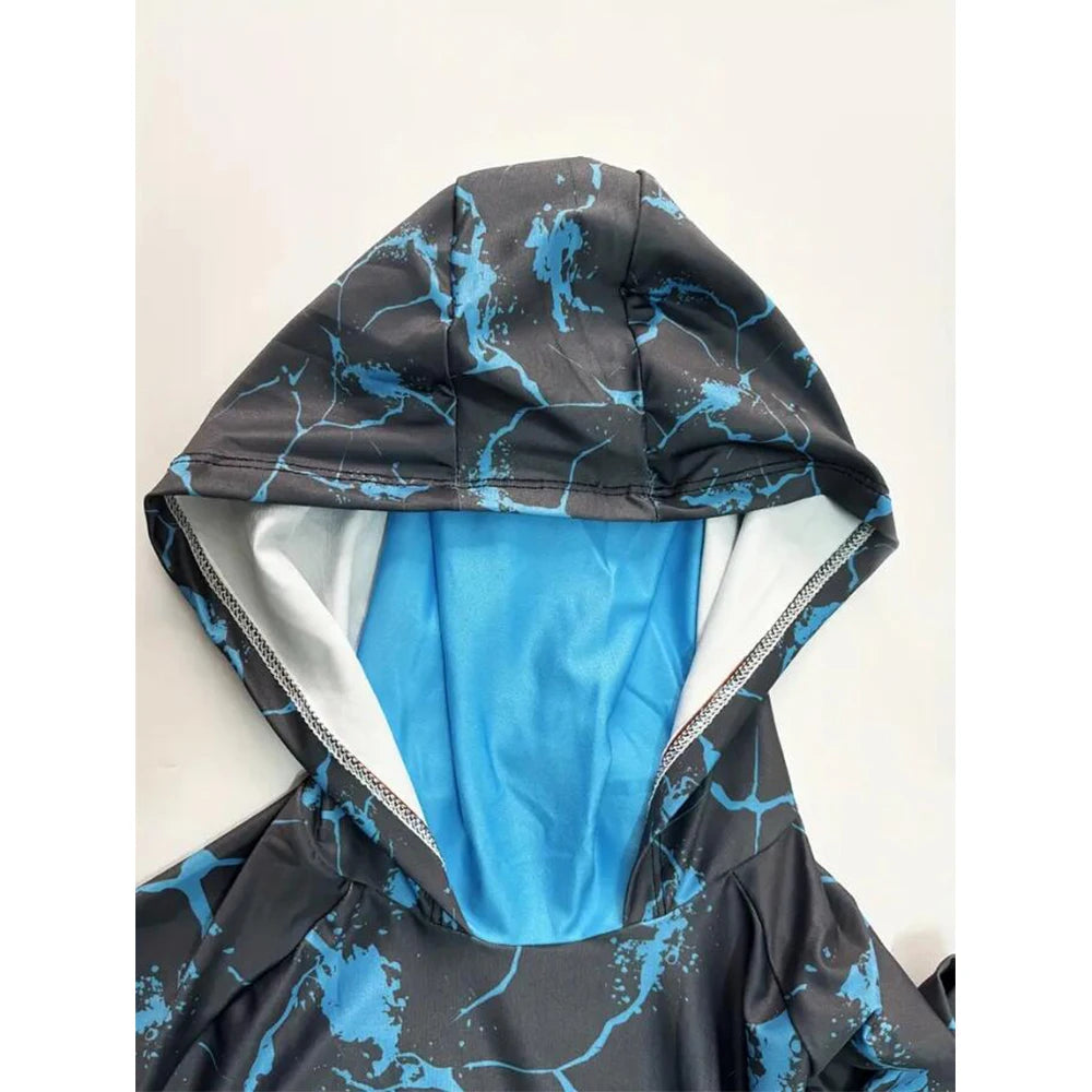 Fishing Hoodie With Cap Long Sleeve Sun Protection Shirt