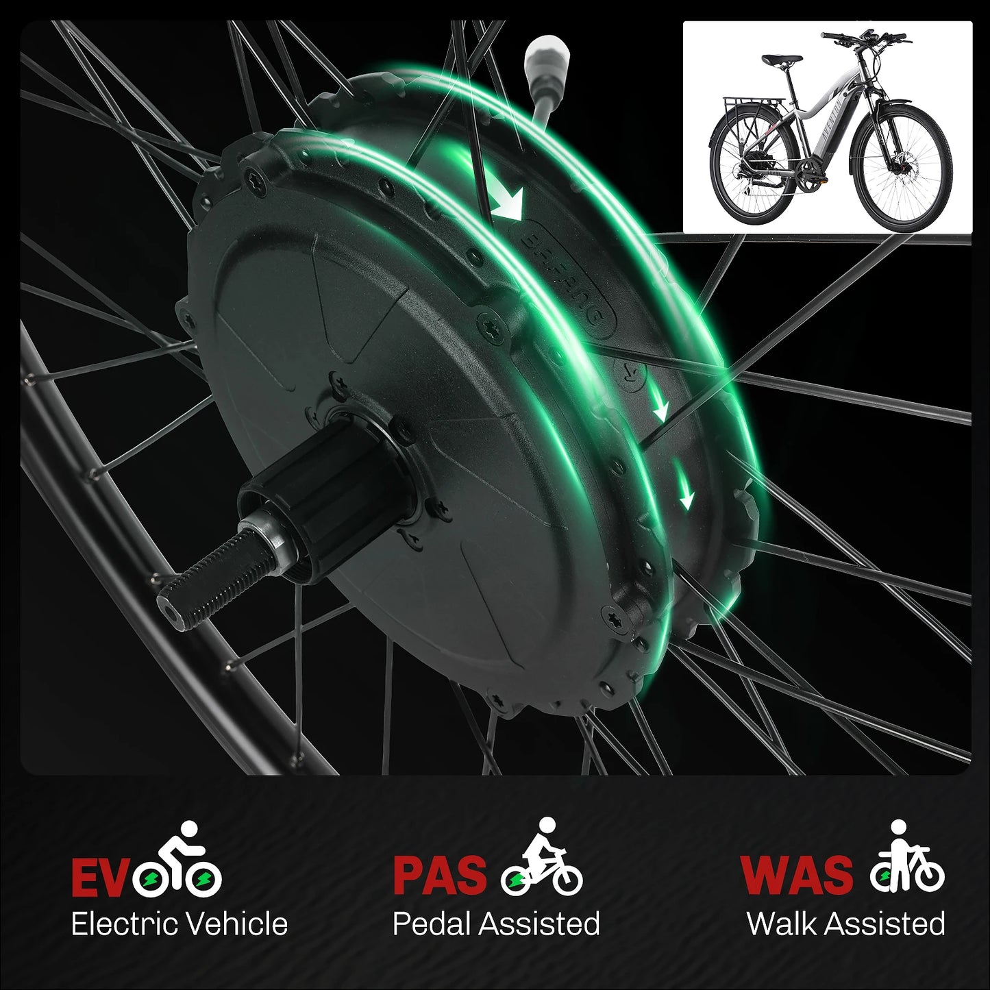 BAFANG Ebike Conversion Kit With Battery Peak 1300W Rear Hub Motor