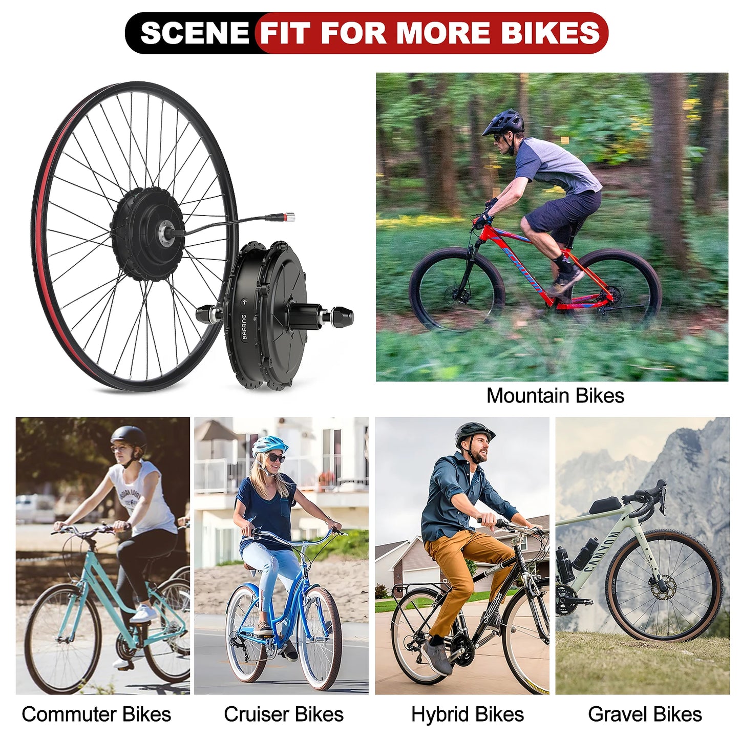 BAFANG Ebike Conversion Kit With Battery Peak 1300W Rear Hub Motor