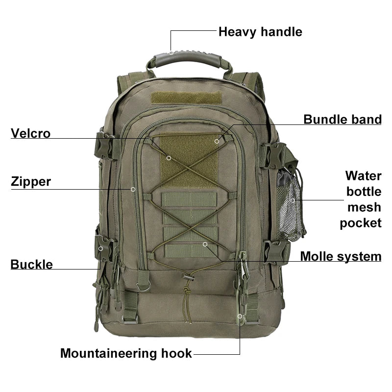 LQARMY Tactical Molle Backpack For Hiking And Camping