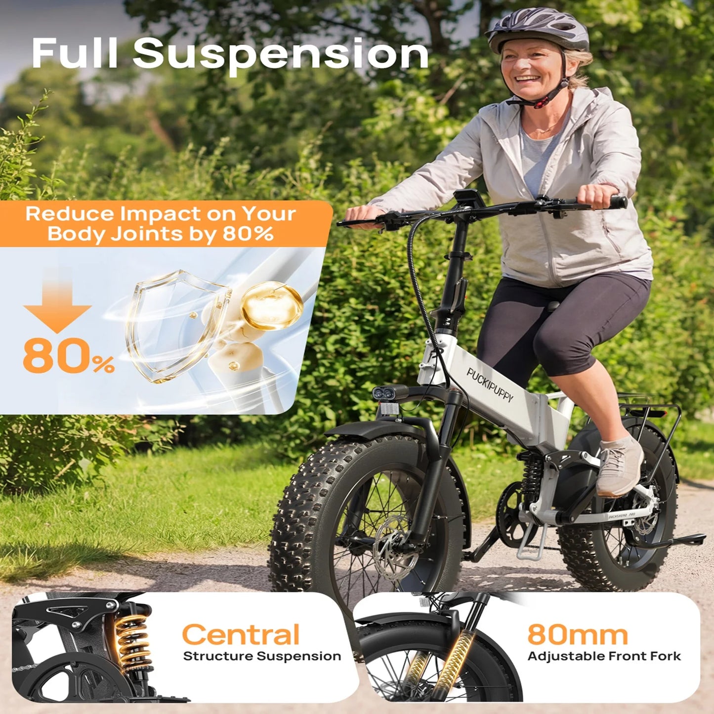PUCKIPUPPY Dachshund Pro Folding Electric Bike 1350W Peak Motor