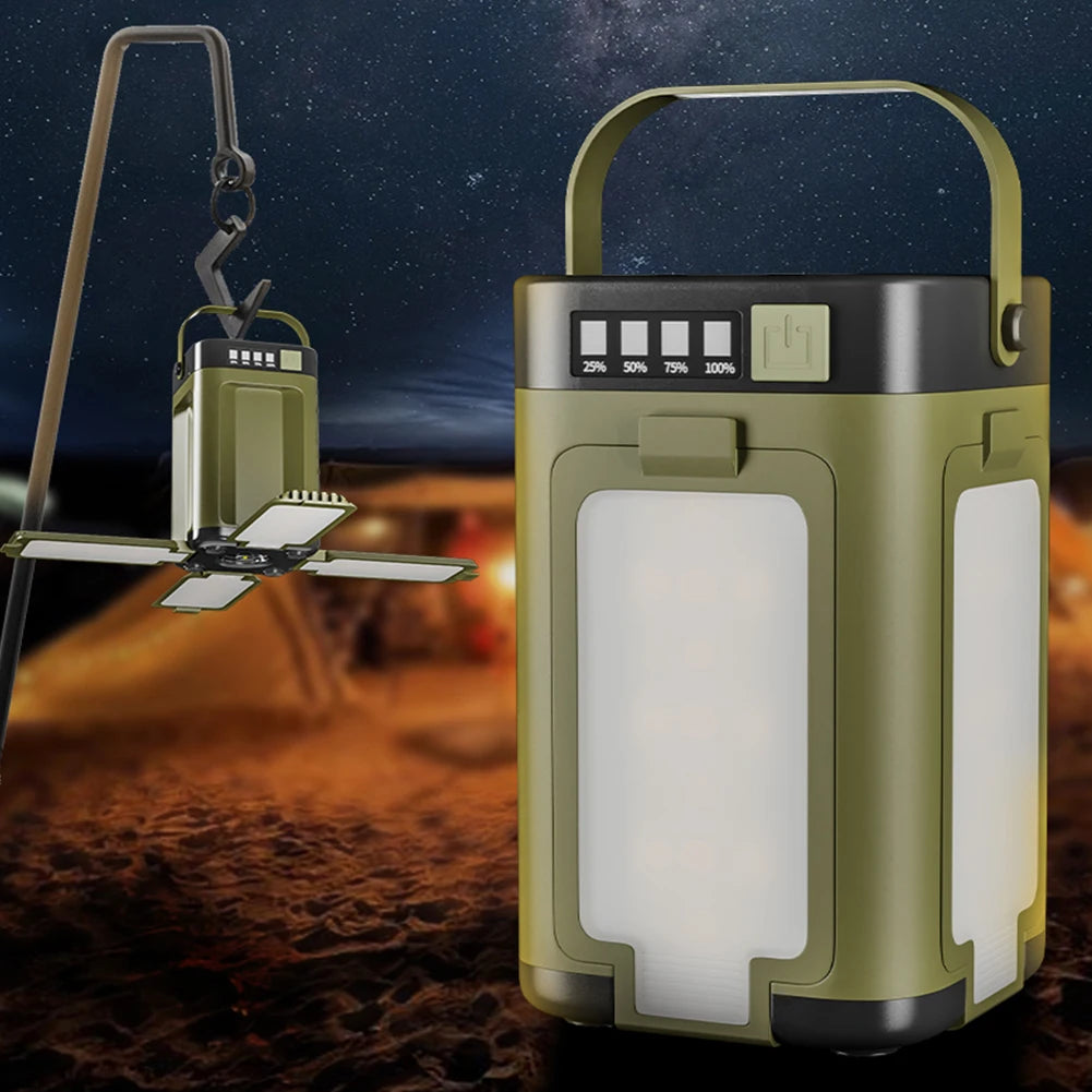 Foldable Solar Camping Lantern With Power Bank