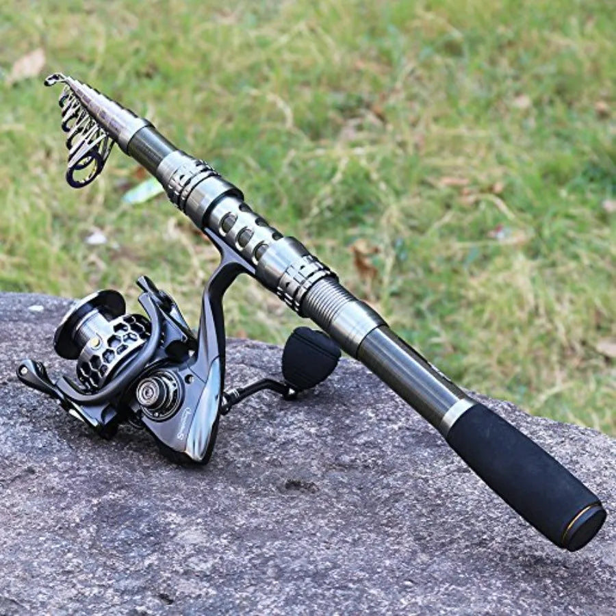 Telescopic Fishing Rod And Reel Combo With Carrier Bag Saltwater Freshwater