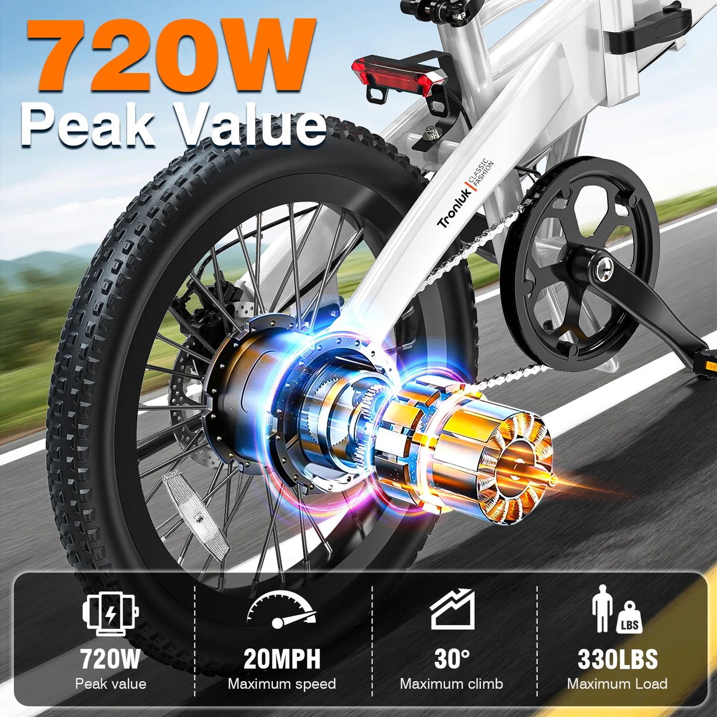 Youth Electric Bicycle 720W Peak 48V 12Ah With Assisted Riding