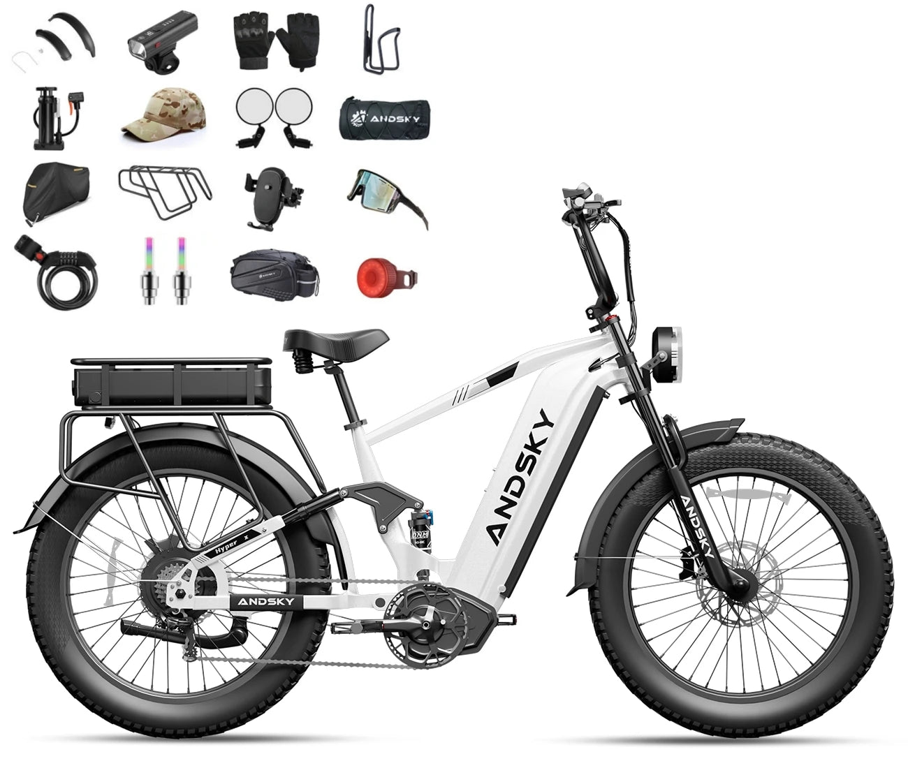 ANDSKY Hyper X Dual Battery 60V 3200W Electric Bike 7Speed