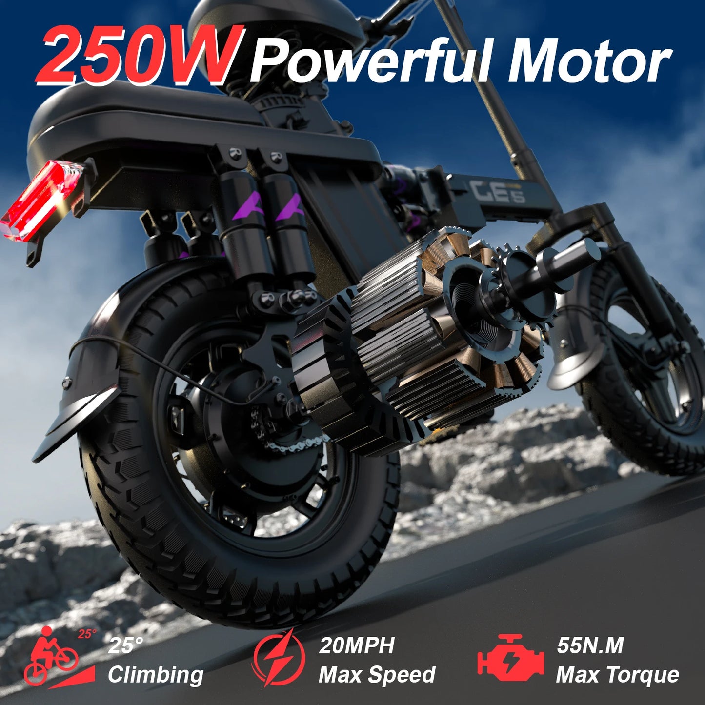 UPlee GE5 48V 15Ah Folding Electric Bike 31-60 KM Range