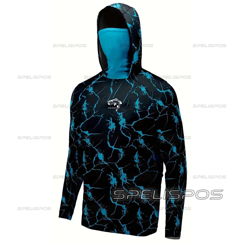 Fishing Hoodie With Cap Long Sleeve Sun Protection Shirt
