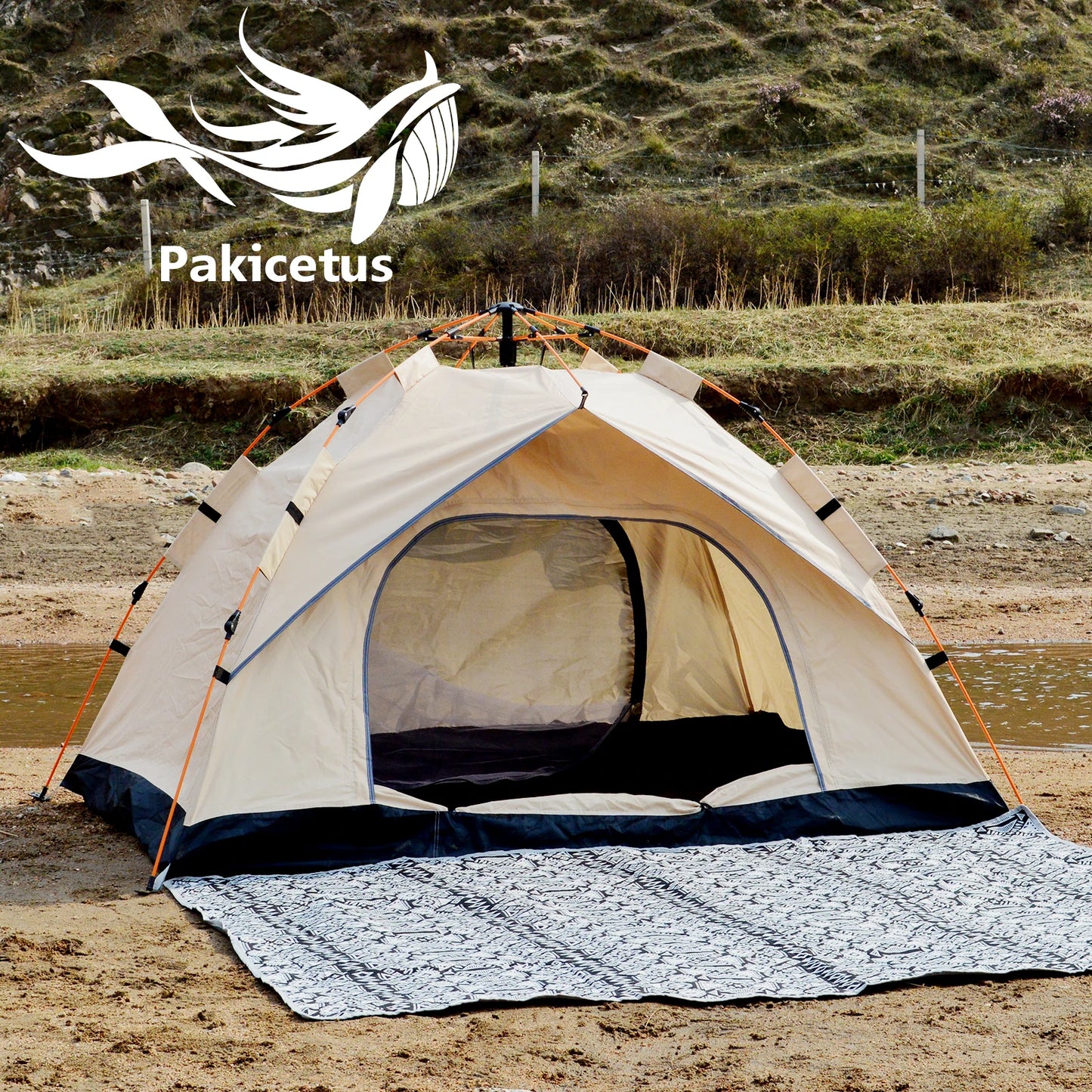 Pakicetus Instant Golden Tent Sun And Rain Shelter Beach Camping