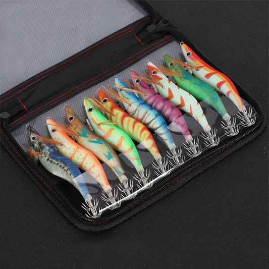 Luminous Wood Shrimp Fishing Lure With Bag 3D Eyes