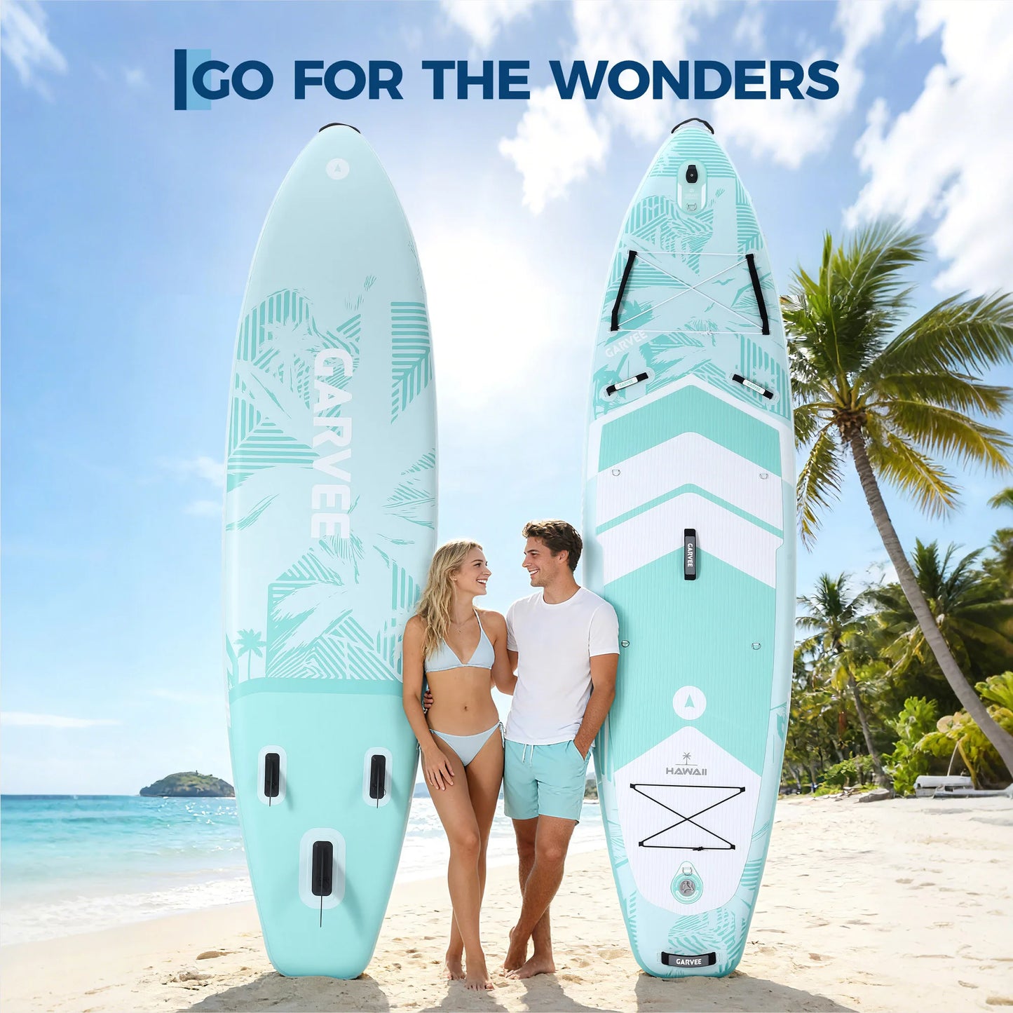 PVC Inflatable Stand Up Paddle Board Extra Wide Adjustable Paddle