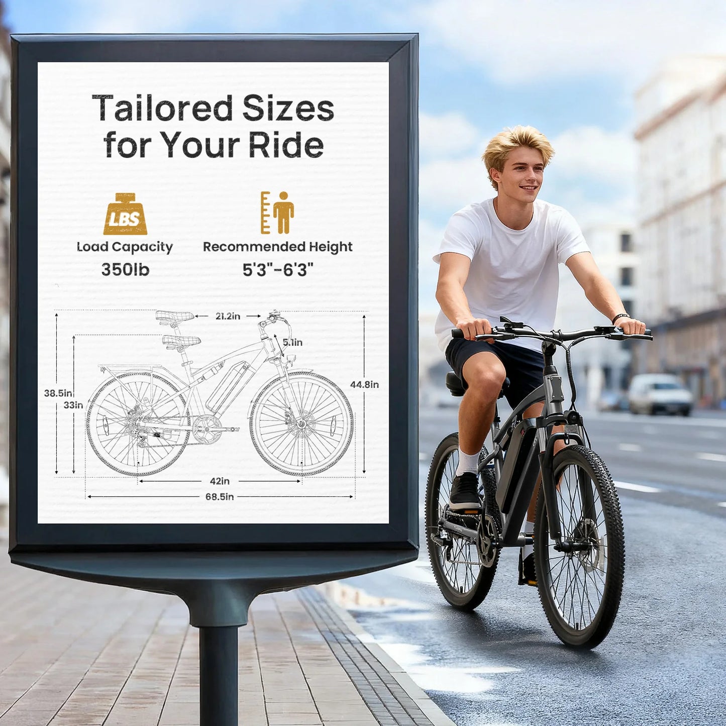 QRONGE Zephyr Electric Bike For Adults 1000W Peak Motor Suspension