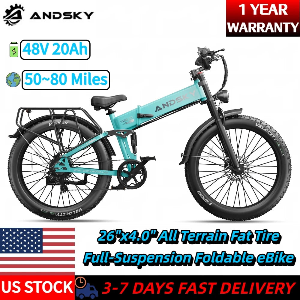 Andsky Forge Full Suspension Fat Tire Electric Bike