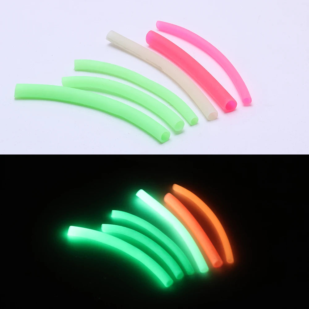JTUUWRAP Luminous Noctilucent Fishing Line Tubes Silicone Anti Bite