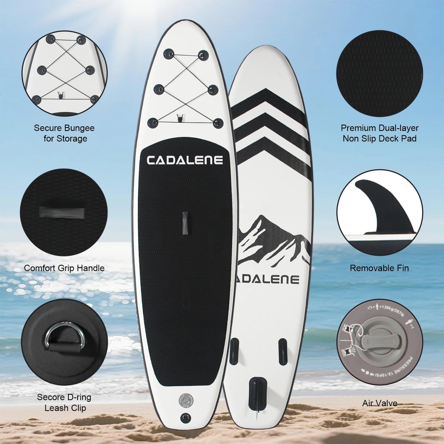 CADALENE Inflatable Stand Up Paddle Board with Accessories