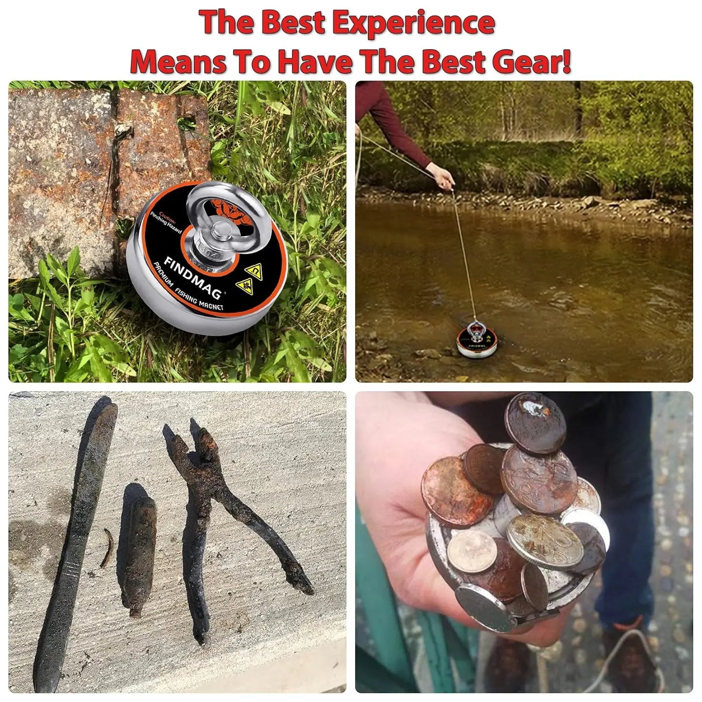 Super Strong 1000 Lbs Fishing Magnet Kit With Waterproof Case