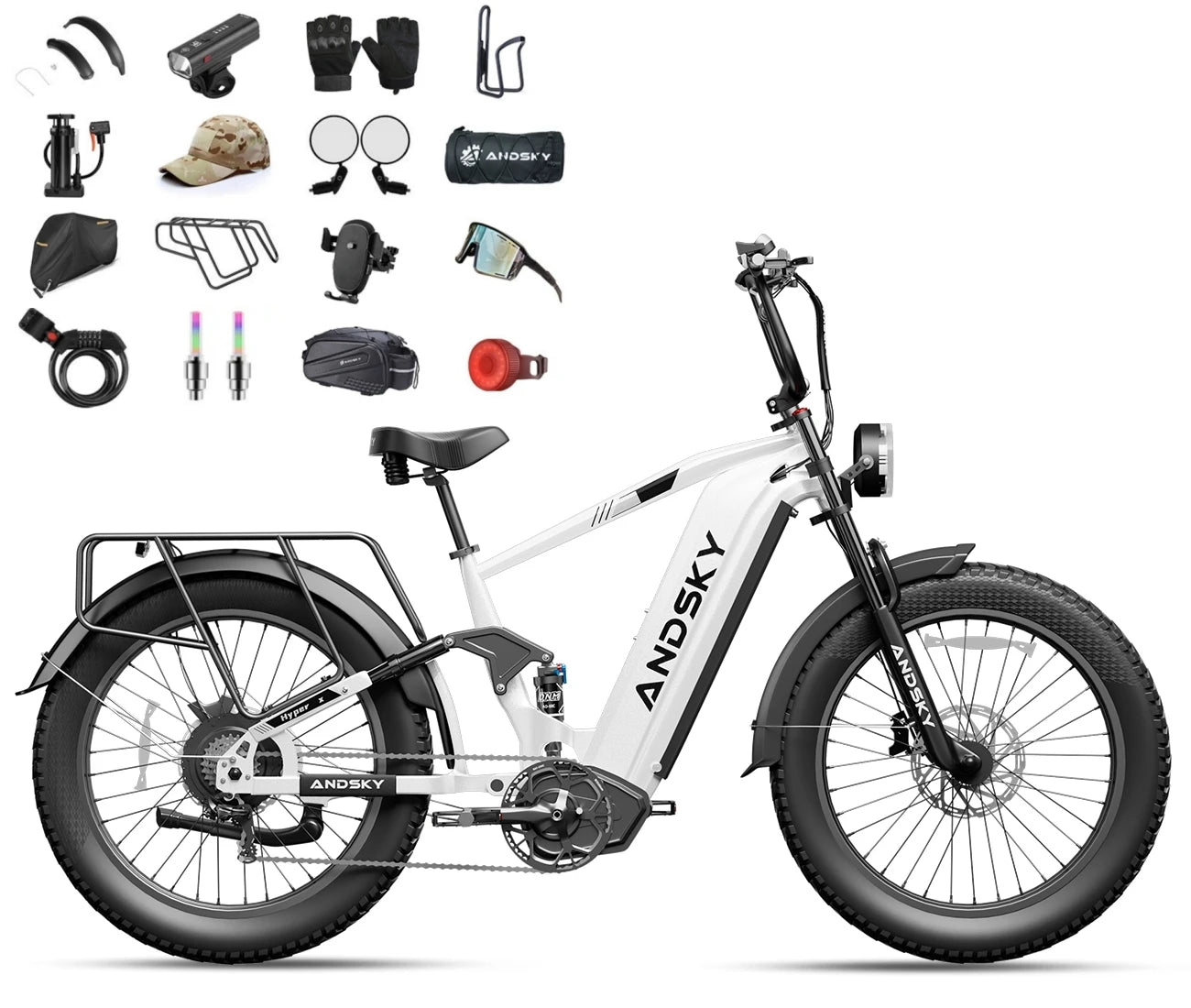 ANDSKY Hyper X Dual Battery 60V 3200W Electric Bike 7Speed