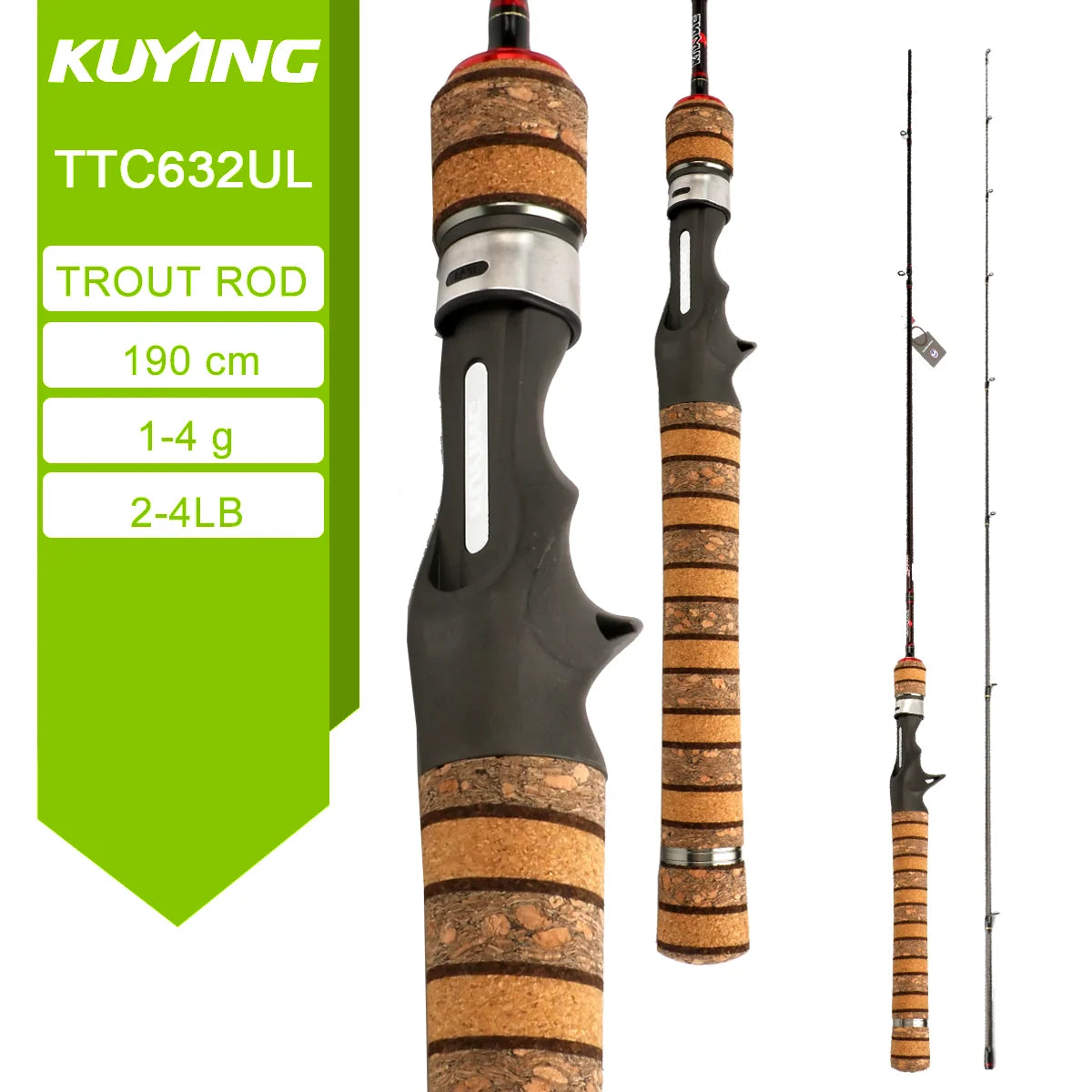 Kuying Lure Rod Baitcasting Spinning River Carbon Fishing Rod