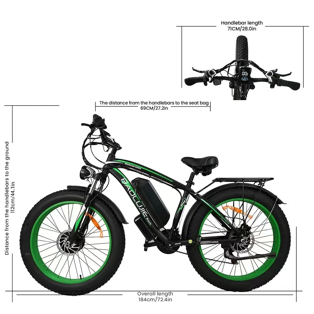 Electric Fat Tire E Bike 2000W Dual Motor Hydraulic Brakes