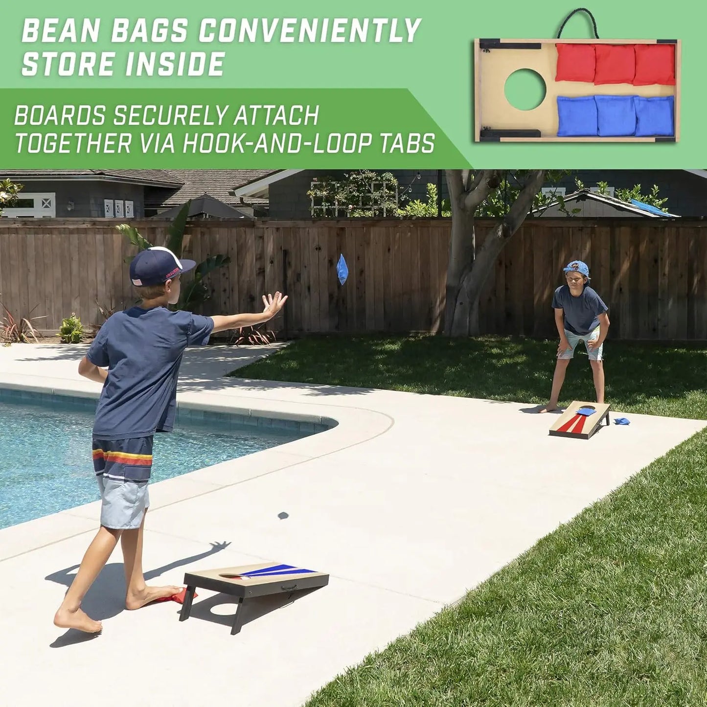 Portable Cornhole Game Set With Six Bean Bags For Indoor Outdoor Fun