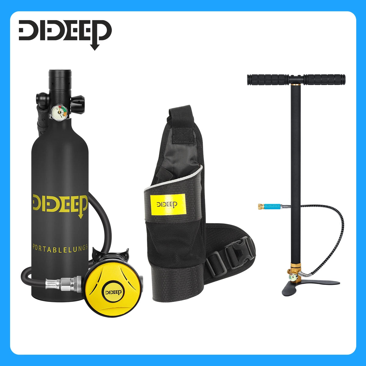 DIDEEP Mini Scuba Tank Set For Underwater Diving Portable