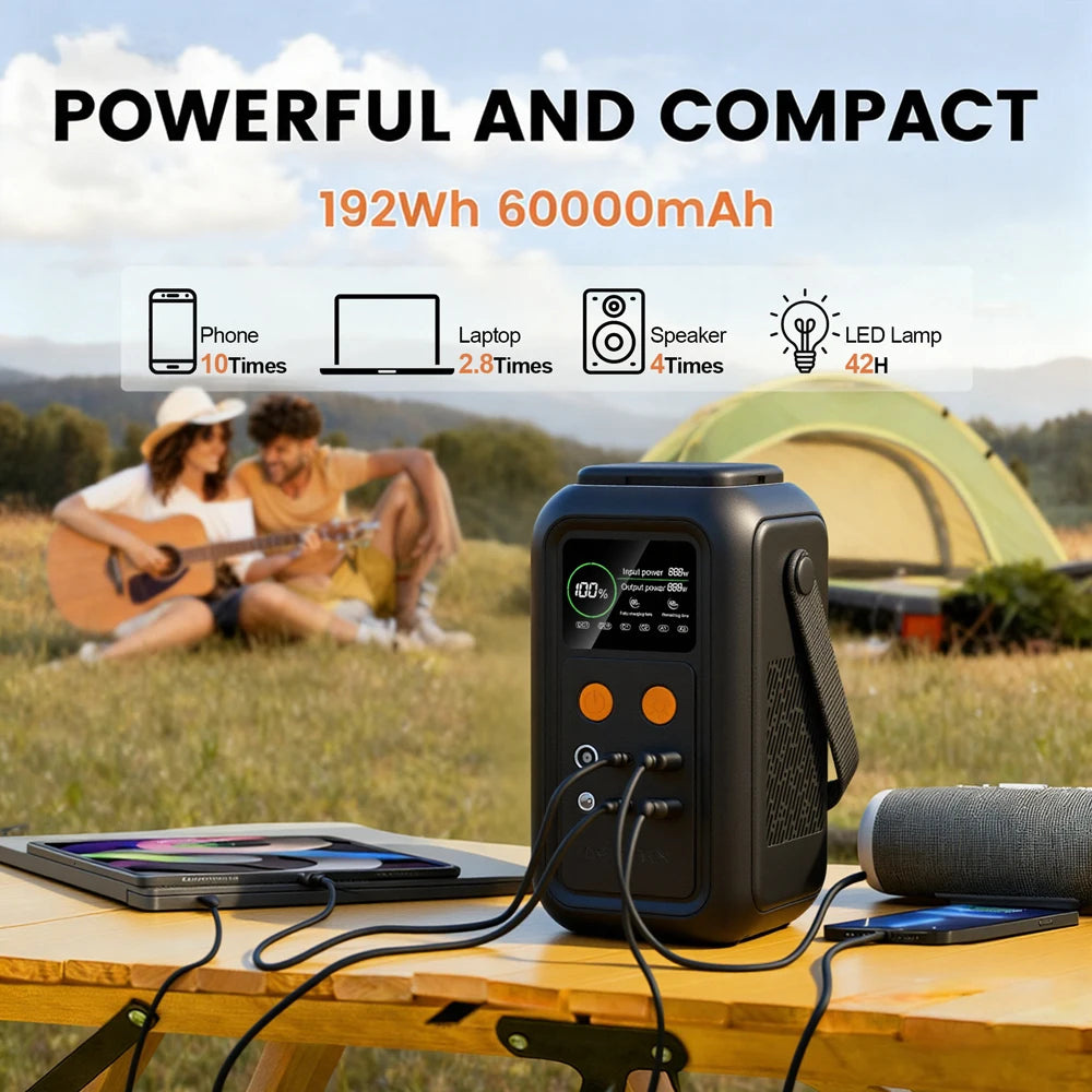 CTOLITY 200W Portable Power Station 192Wh LiFePO4 Battery USB Type C