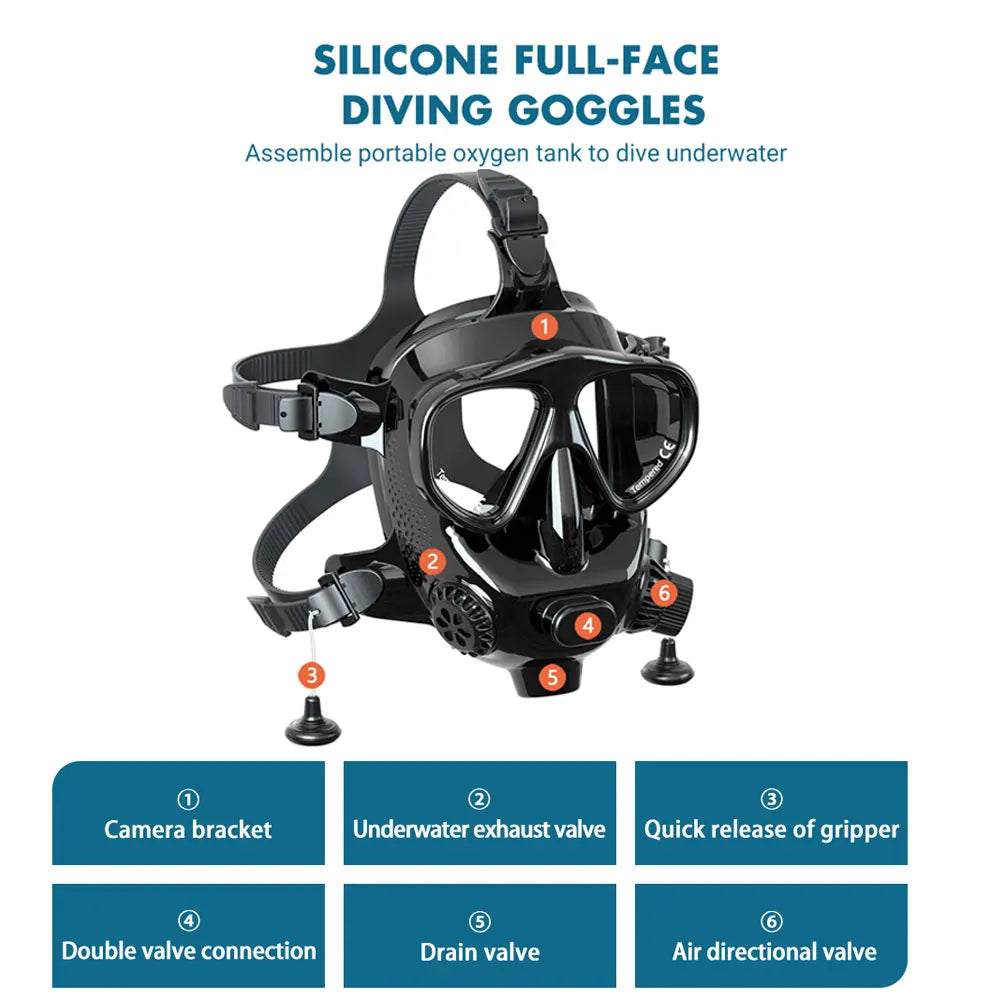 Full Face Dive Mask for Scuba Diving and Snorkeling