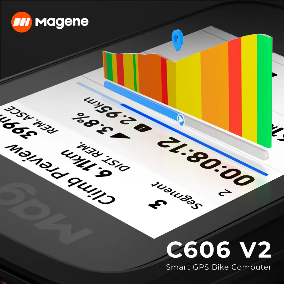 Magene C606V2 GPS Bike Computer With Navigation And Speedometer