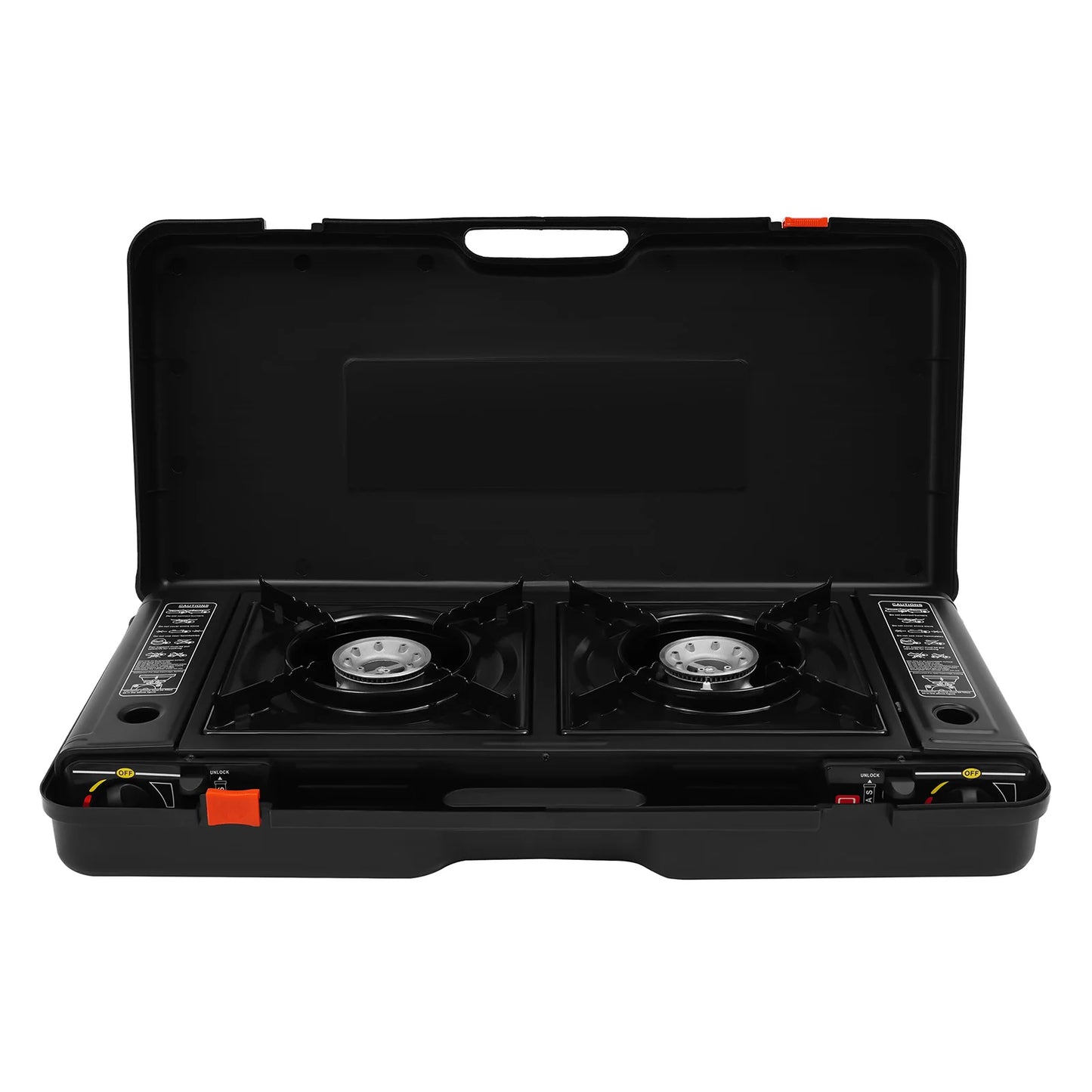 2500W Portable Camping Stove 2 Burner Baking Tray Case