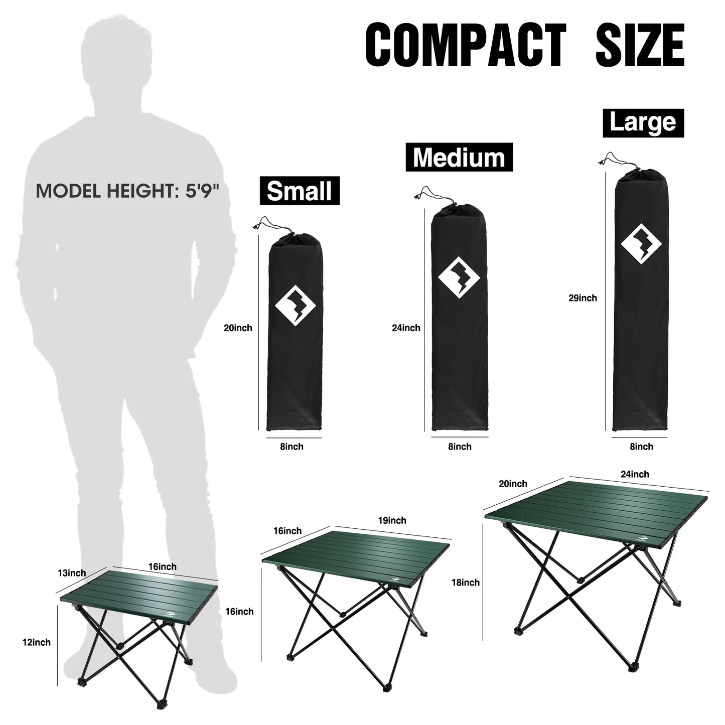VILLEY Portable Camping Side Table Ultralight Aluminum Folding Carry Bag