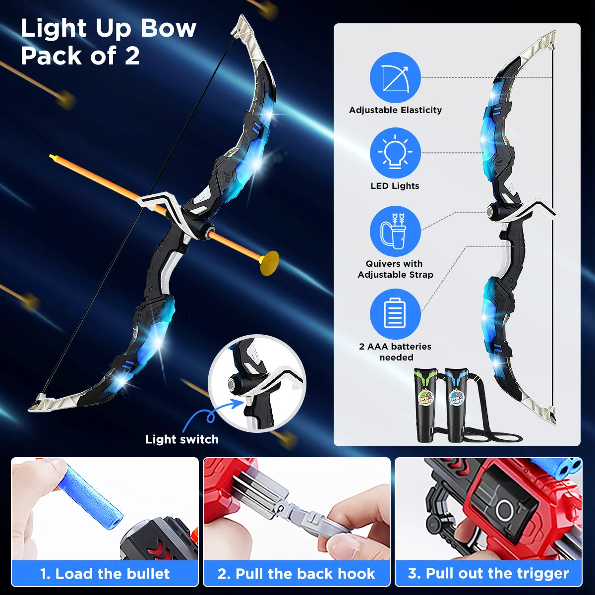 VATOS Bow And Arrow Toy Set For Kids Archery Target