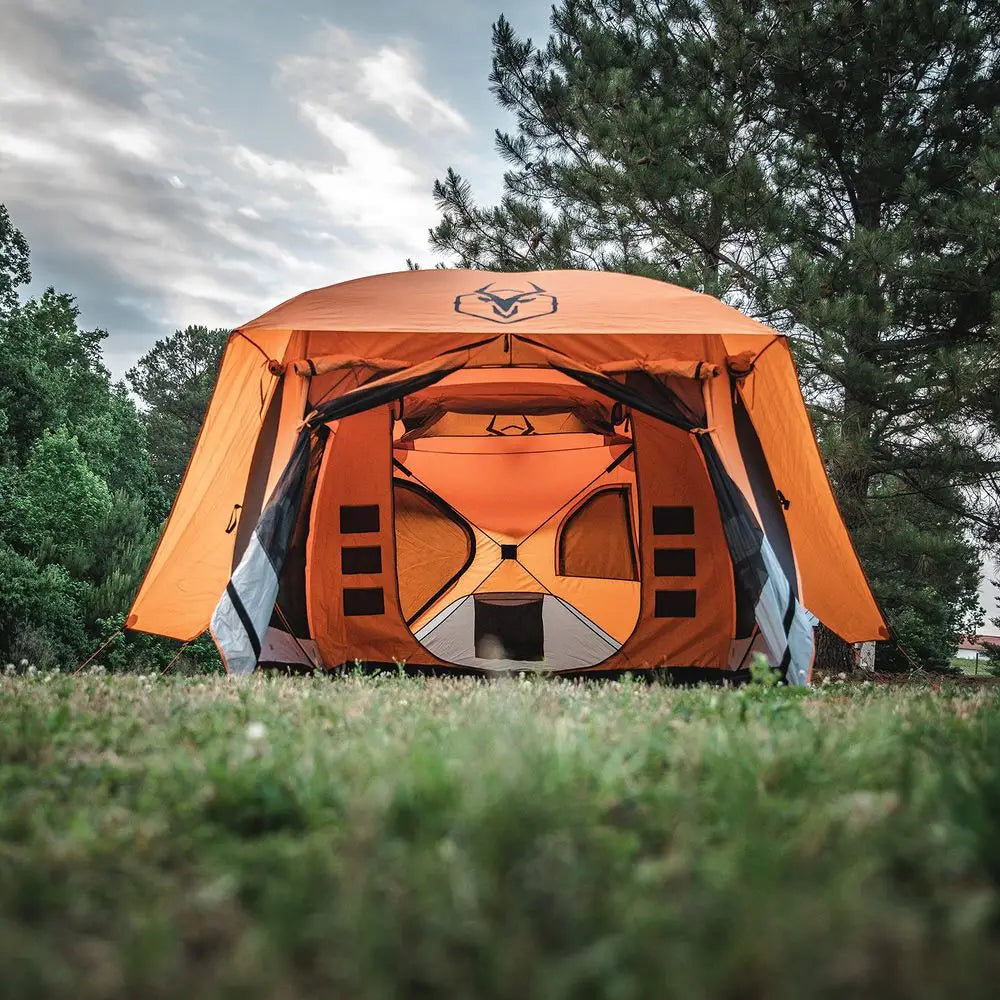 T4 Plus Extra Large 4 to 8 Person Portable Pop Up Outdoor Shelter Camping Hub Tent with Rain Fly amp Extended Screened in Sun R