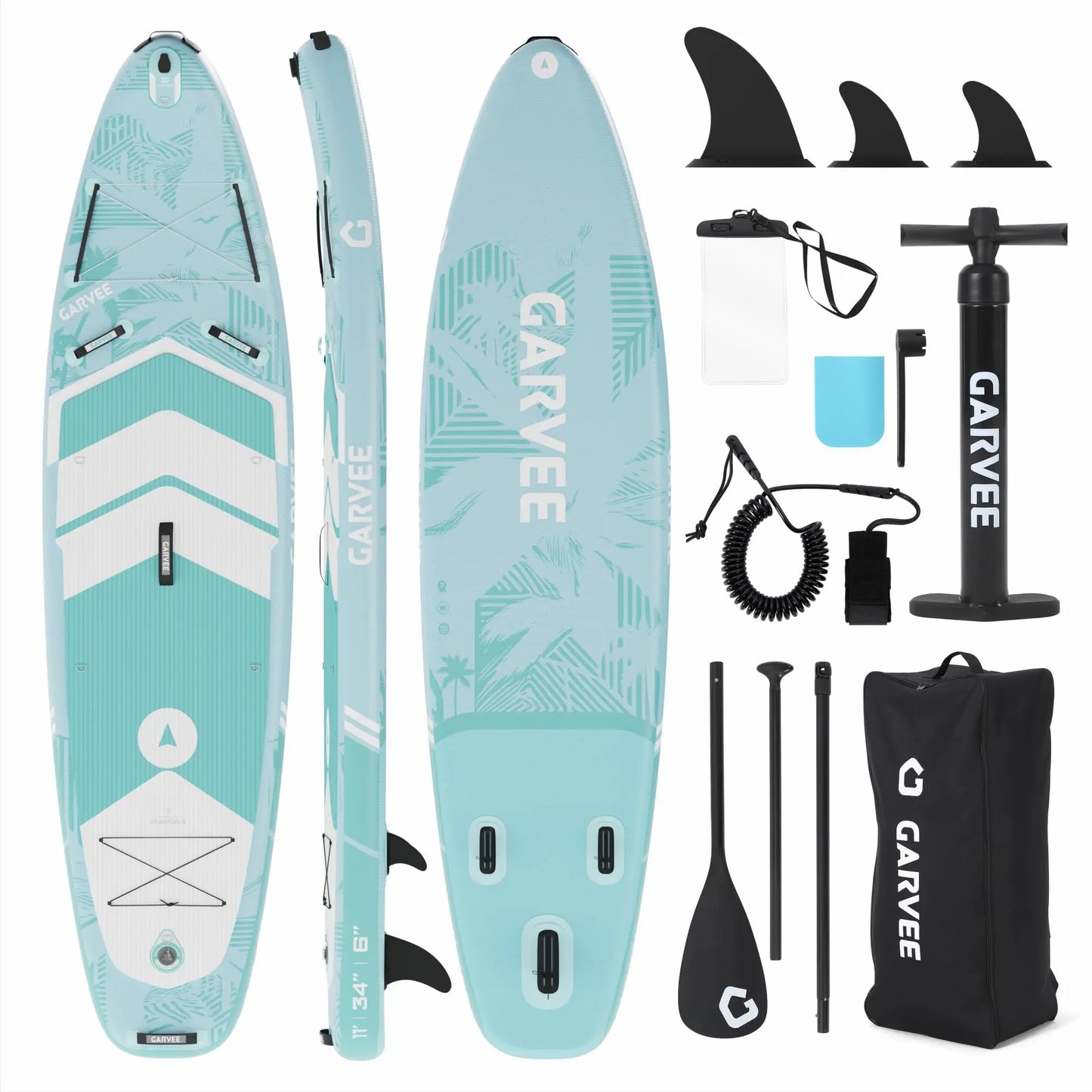 Inflatable Upright Paddle Board All Around Set With Pump Backpack