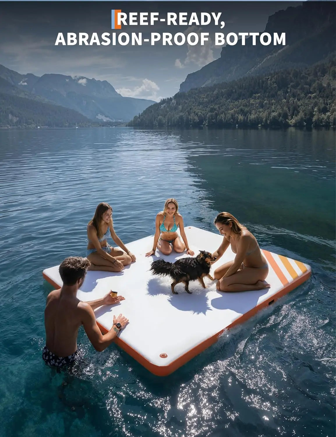 HiMISS Heavy Duty Inflatable Floating Dock for Lake and Pool