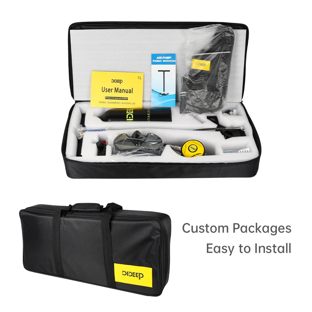DIDEEP Scuba Diving Tank With Hand Pump Portable Cylinder