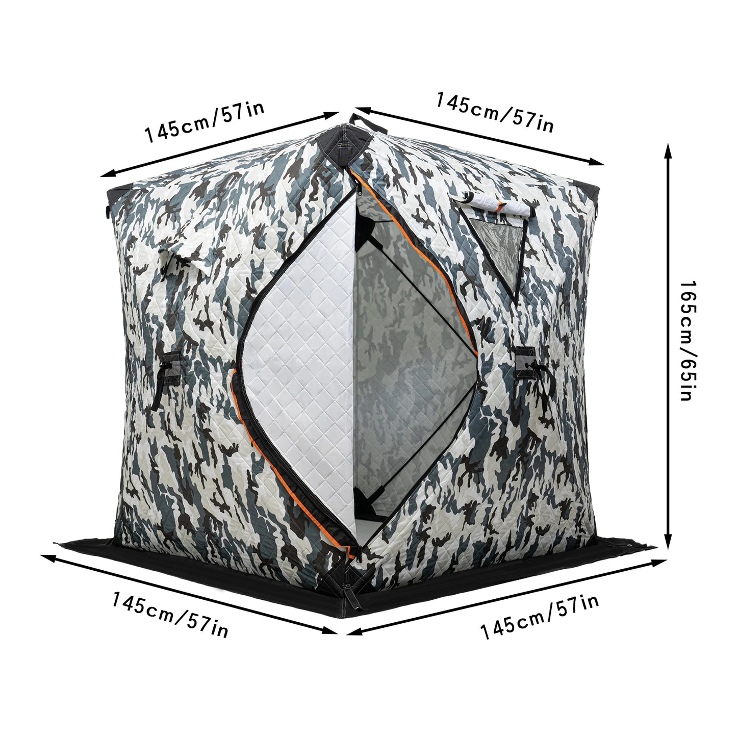 Bymaocar Ice Fishing Tent Thermal Shelter Dual Zipper Windproof