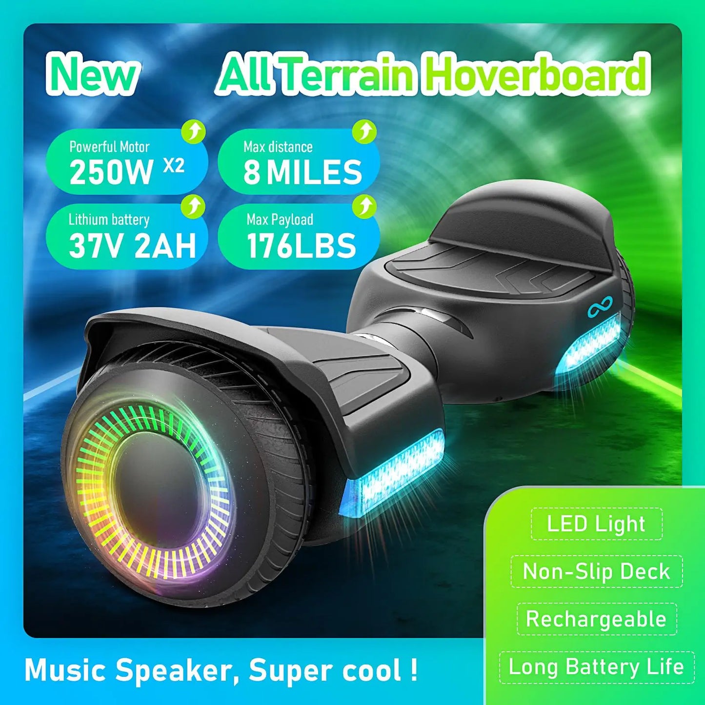 GYROOR Kids Self Balancing Hoverboard All Terrain Bluetooth Speaker