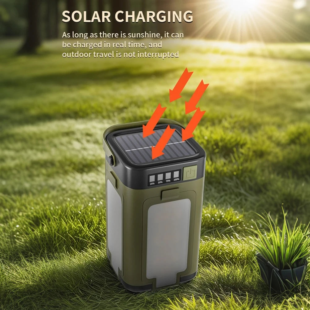 Foldable Solar Camping Lantern With Power Bank