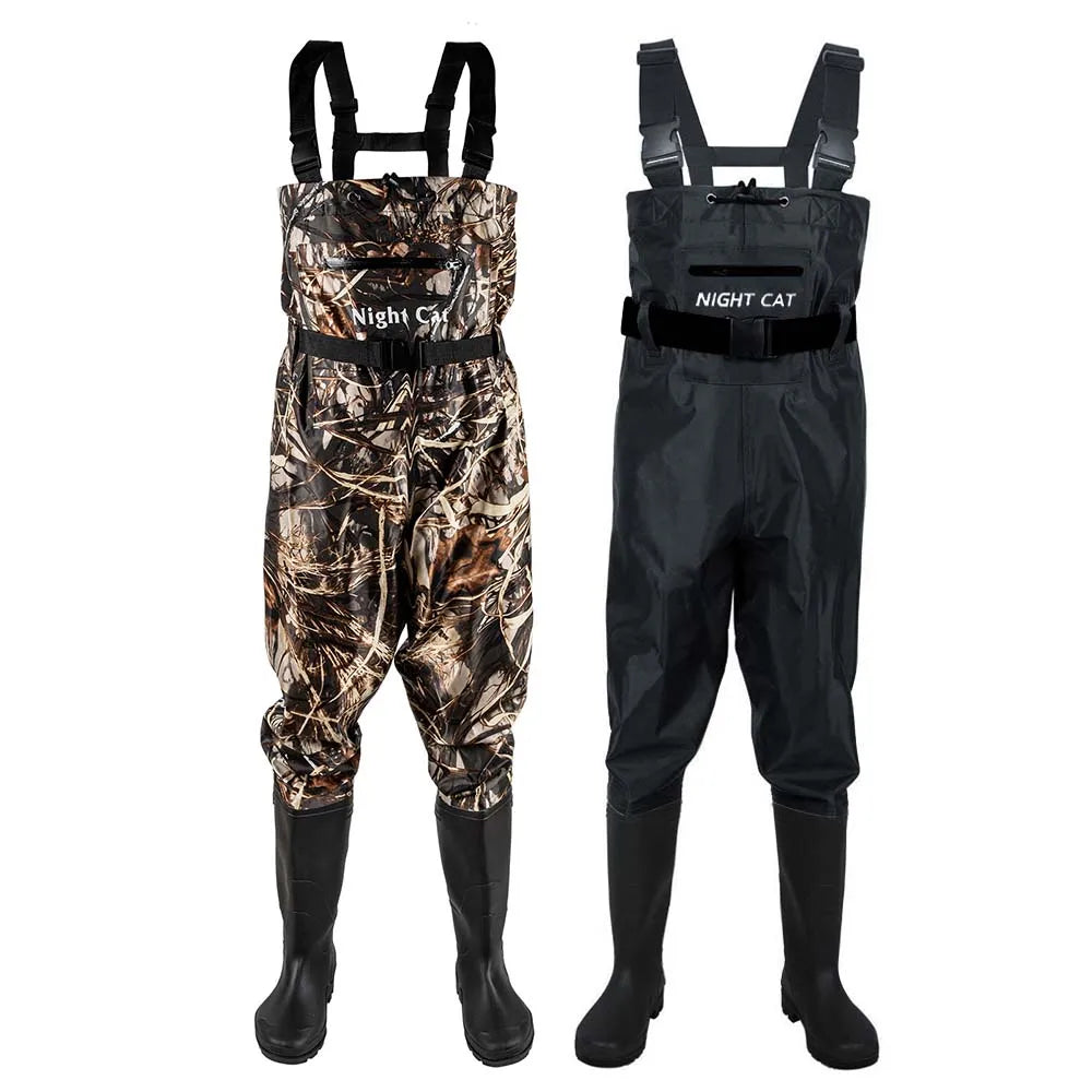 Waterproof Chest Waders With Boots For Men And Women NylonPVC