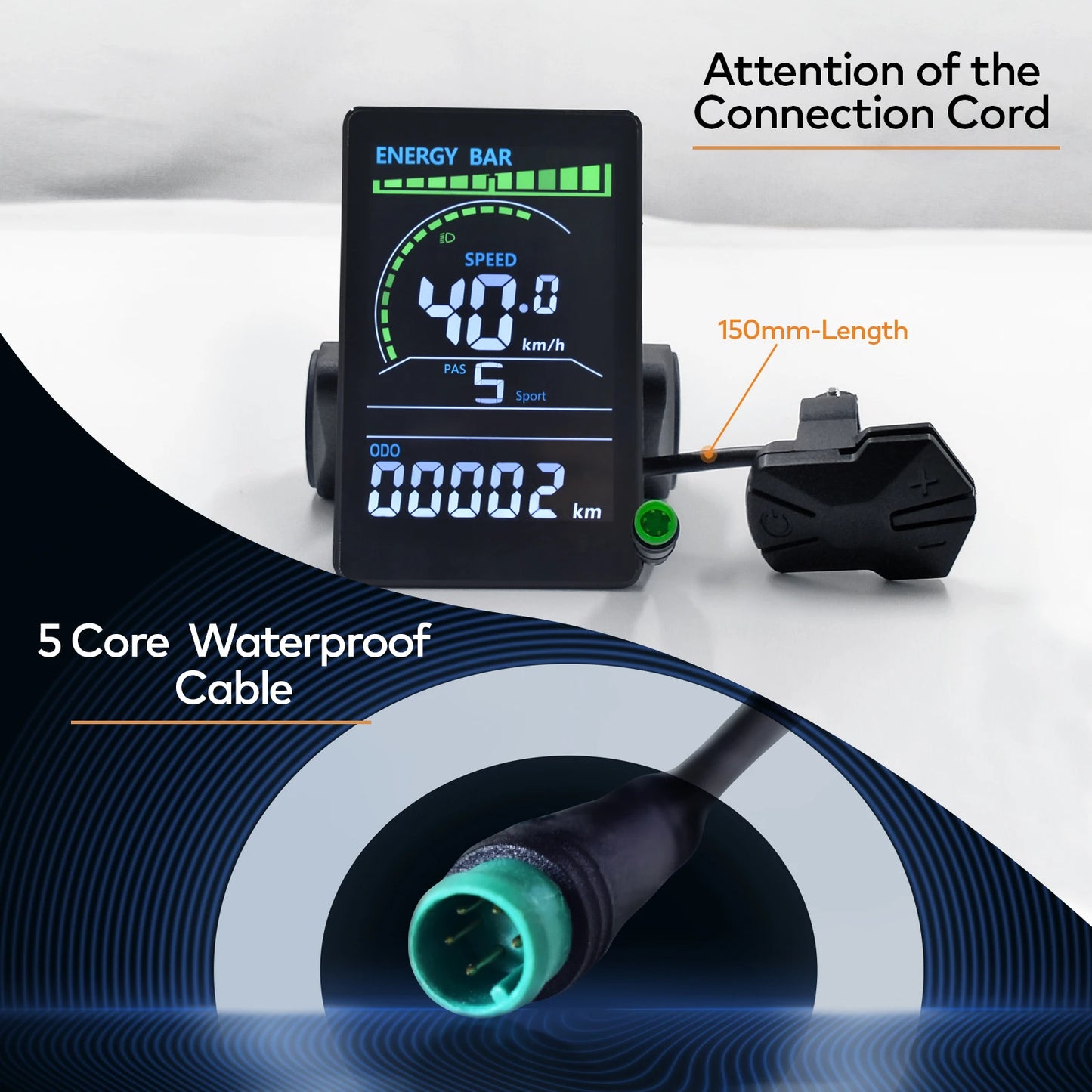 Haytrix-US Electric Bike Speedometer With LCD Display And Odometer