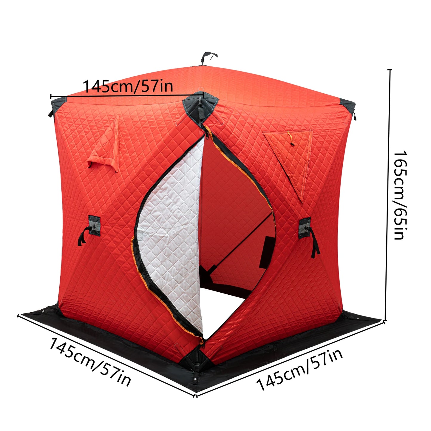 Bymaocar Ice Fishing Tent Thermal Shelter Dual Zipper Windproof