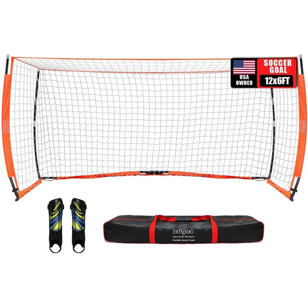Portable Soccer Goal With Carry Bag And Shin Guards Easy Setup