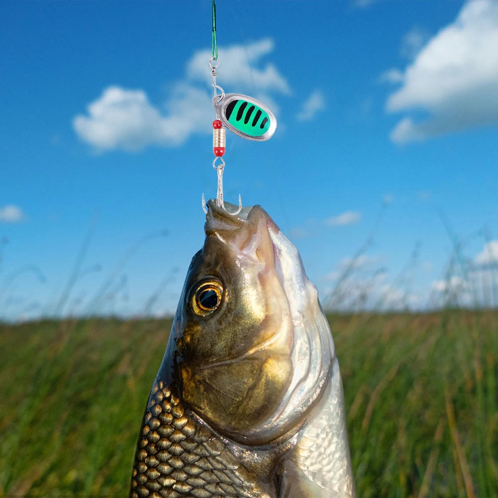 JOCESTYLE 30Pcs Spoon Spinner Lures With Treble Hooks For Freshwater Saltwater