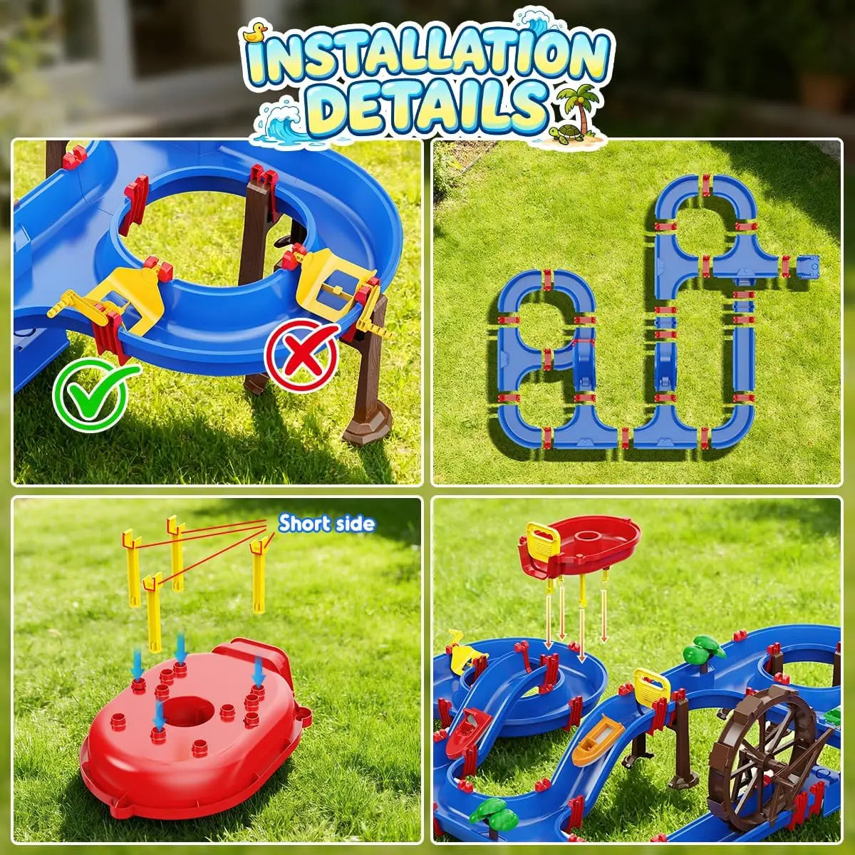 VATOS Outdoor Water Table Playset With Water Wheel For Kids